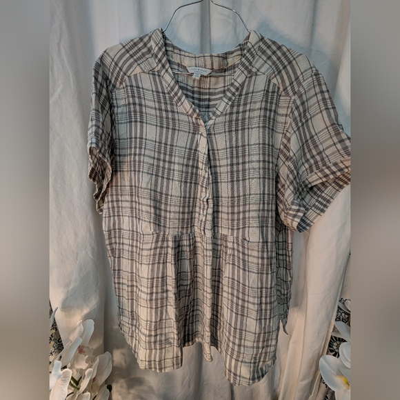 Lucky Brand Tops - Lucky Brand Gray Plaid Casual Button Down Shirt